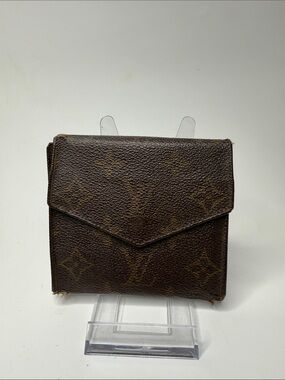 Vintage Louis Vuitton Unisex Double-Sided Brown Monogram Wallet w/Coin Pouch